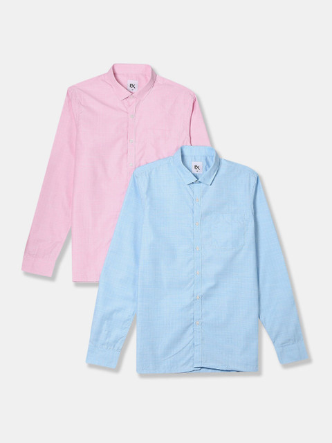 

Excalibur Men Assorted Color Pack Of 2 Cutaway Collar Formal Shirt Long Sleeves
