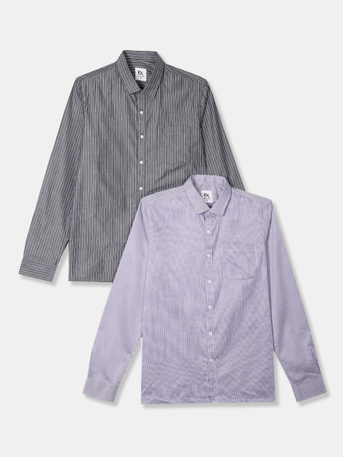 

Excalibur Men Assorted Striped Formal Shirt Pack Of 2