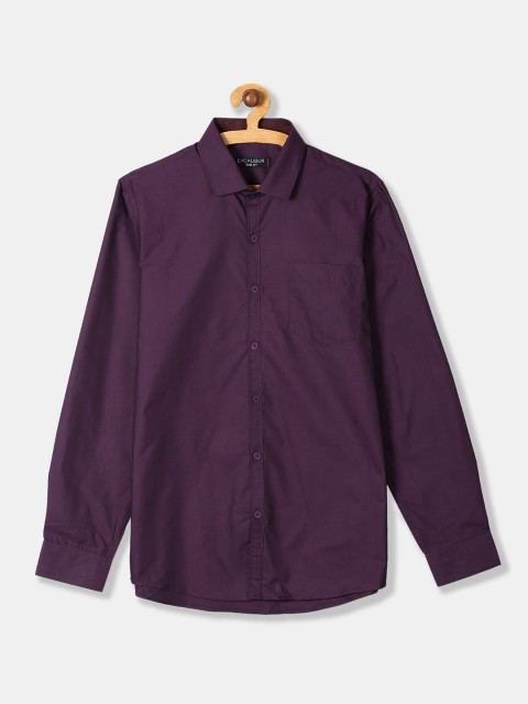 

Excalibur Men Purple Slim Fit Solid long sleeves formal Shirt
