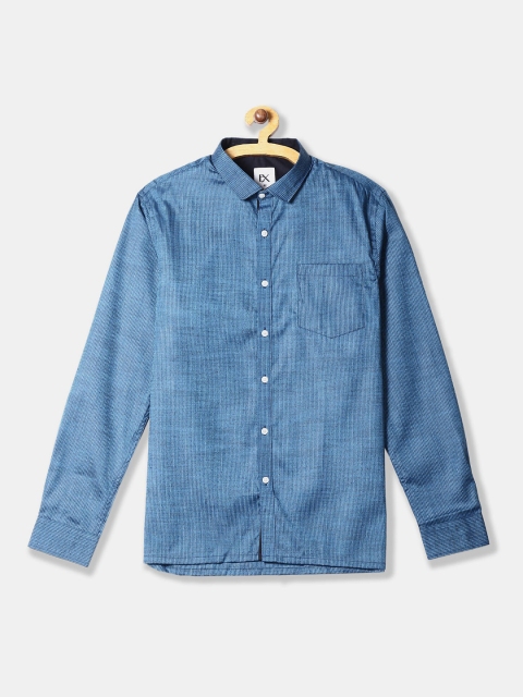

Excalibur Men Blue Striped Casual Shirt