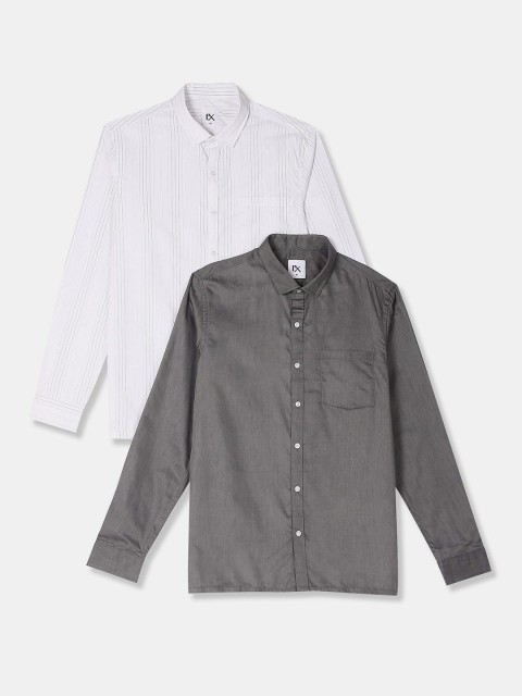 

Excalibur Men Pack of 2 Formal Shirts, Assorted