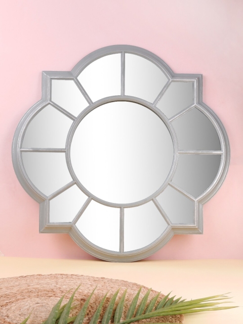 

THE WHITE INK DECOR Grey Textured Wall Mirrors