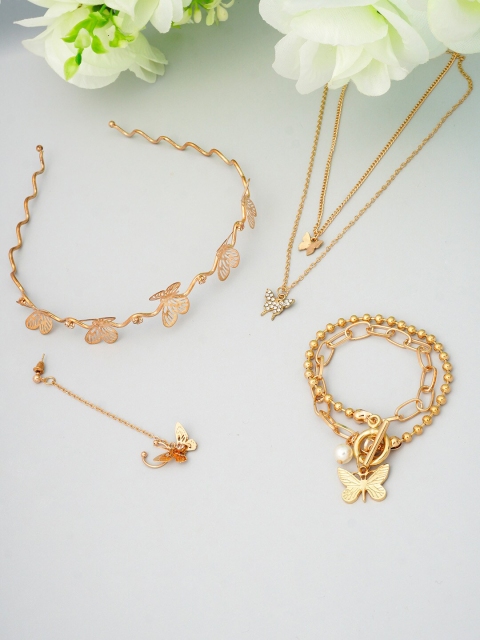 

Ferosh Gold Butterfly Jewellery Set