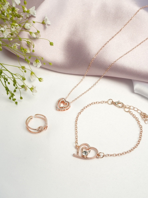 

Ferosh Gold Plated Stone Studded Jewellery Set, Rose gold