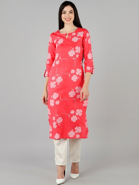 

AHIKA Women Pink Floral Printed Kurta