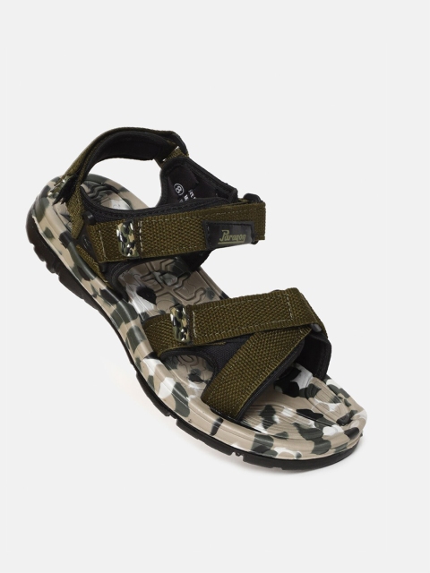

Paragon Men Olive Green & Beige Comfort Sandals