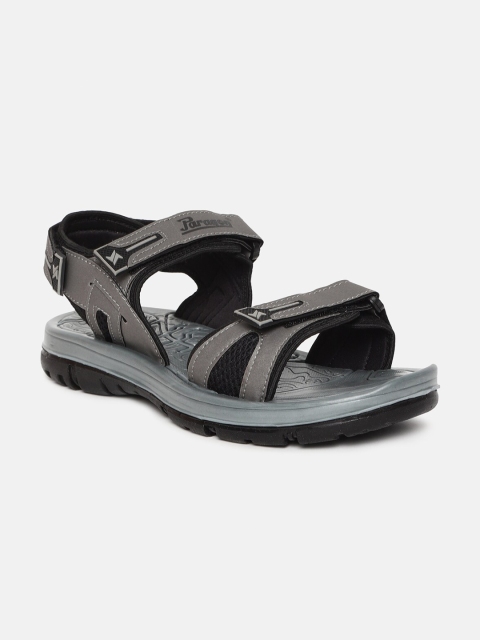 

Paragon Men Grey Solid Sports Sandals