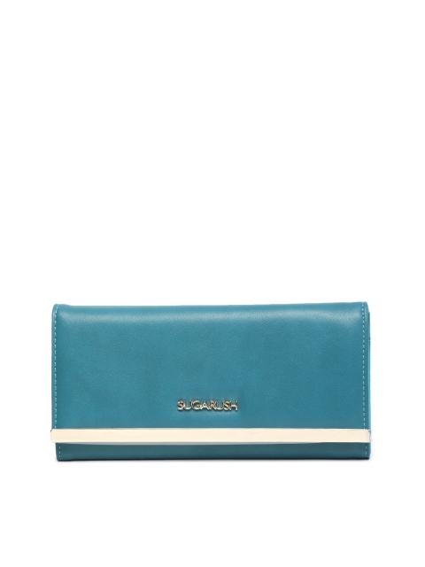 

Sugarush Women Blue Solid Three Fold Wallet