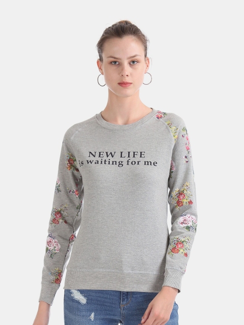 

Newport Women Grey Printed Sweatshirt