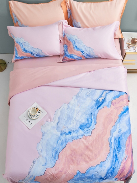 

JC Collection Red & Blue Printed Bedding Set