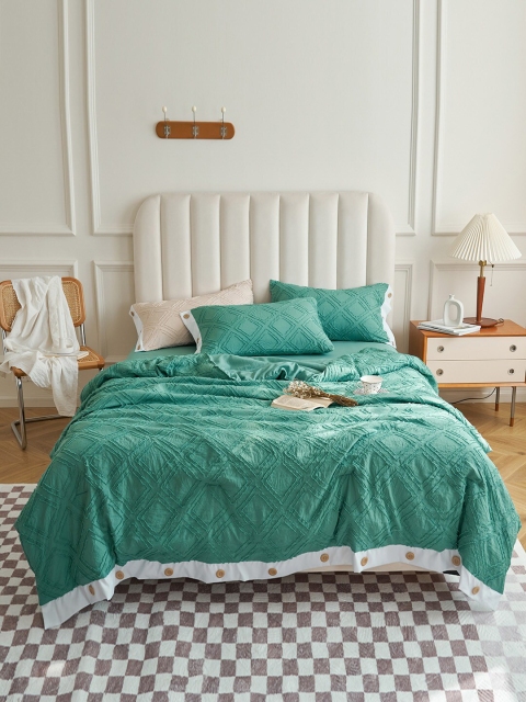 

JC Collection Green Self-Design Single Bedding Set, Blue