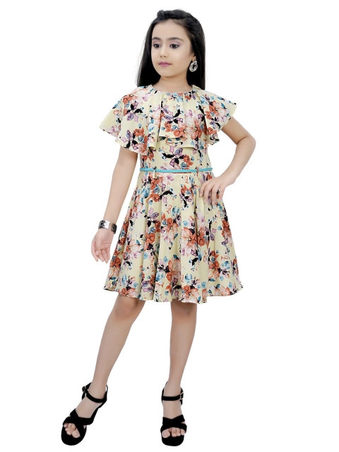 

Tiny Girl Yellow Floral A-Line Dress