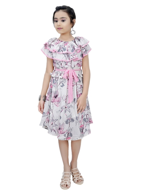 

Tiny Girl Pink Floral A-Line Dress