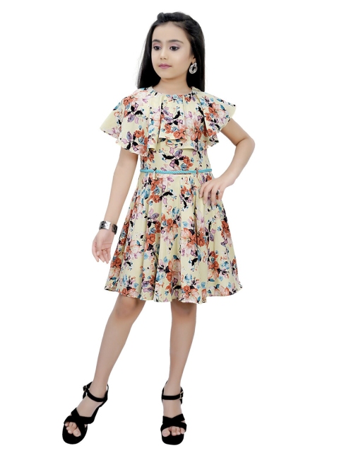 

Tiny Girl Yellow Floral A-Line Dress