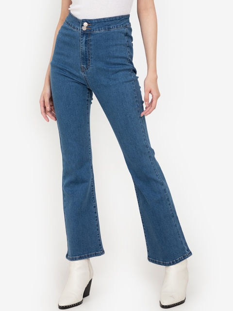 

ZALORA BASICS Women Blue Bootcut High-Rise Stretchable Jeans