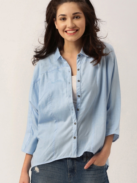 

DressBerry Women Blue Regular Fit High-Low Shirt