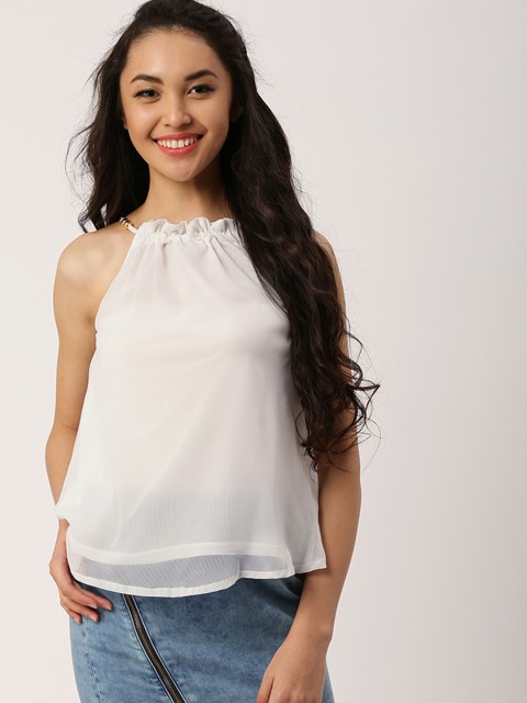 

DressBerry Women White Solid Top