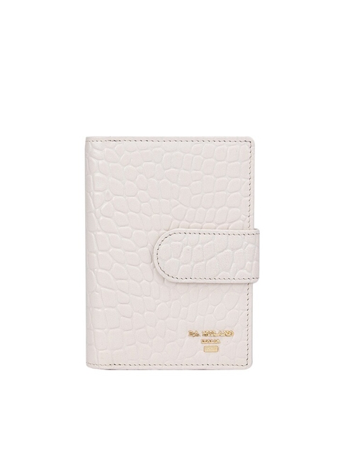 

Da Milano Women White Textured Leather Two Fold Wallet, Off white