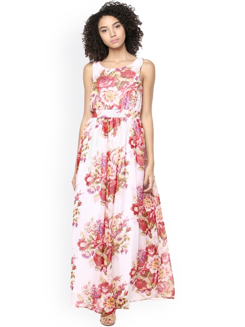 

Harpa Women White & Red Printed Maxi Dress