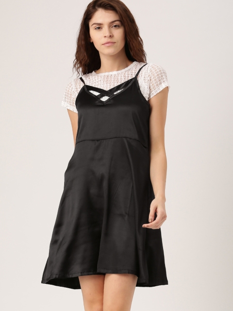 

DressBerry Women Black Solid Fit & Flare Dress