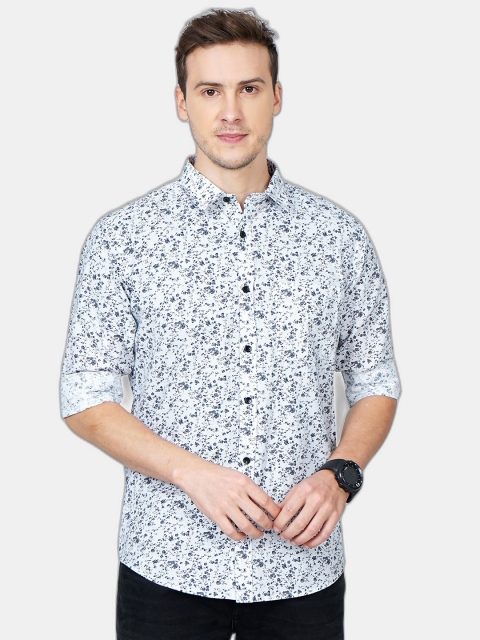 

SORATIA Men White Slim Fit Floral Printed Casual Shirt
