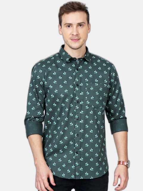 

SORATIA Men Green Slim Fit Floral Printed Casual Shirt