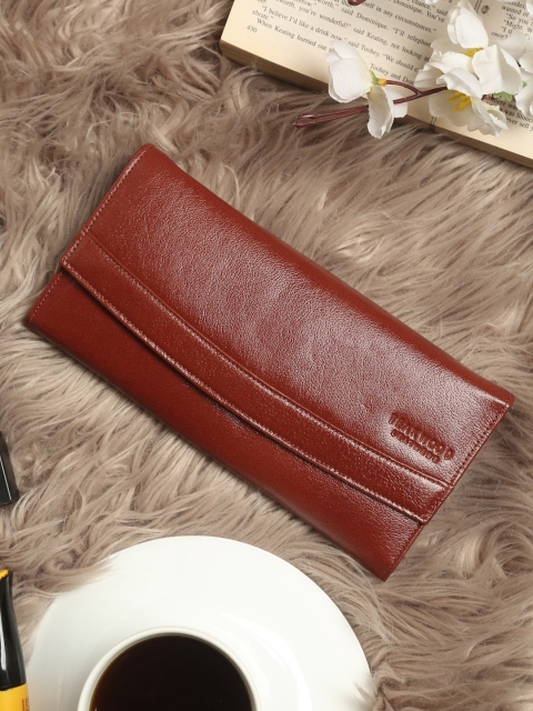 

Teakwood Leathers Women Red Leather Purse Clutch, Brown