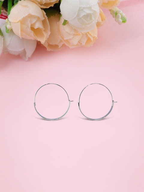 

LYKKEIN Silver-Toned Circular Hoop Earrings