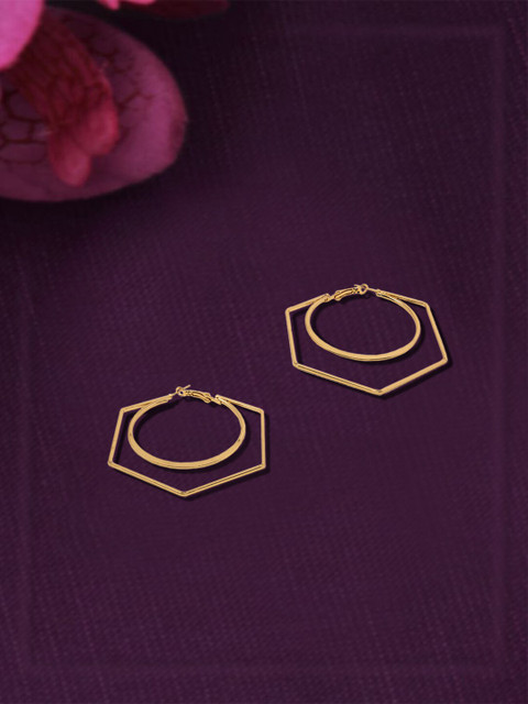

LYKKEIN Gold-Toned Geometric Hoop Earrings