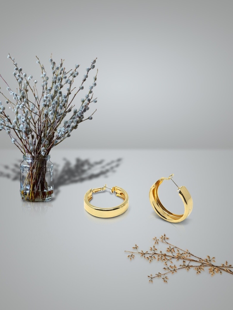 

LYKKEIN Gold-Toned Circular Hoop Earrings