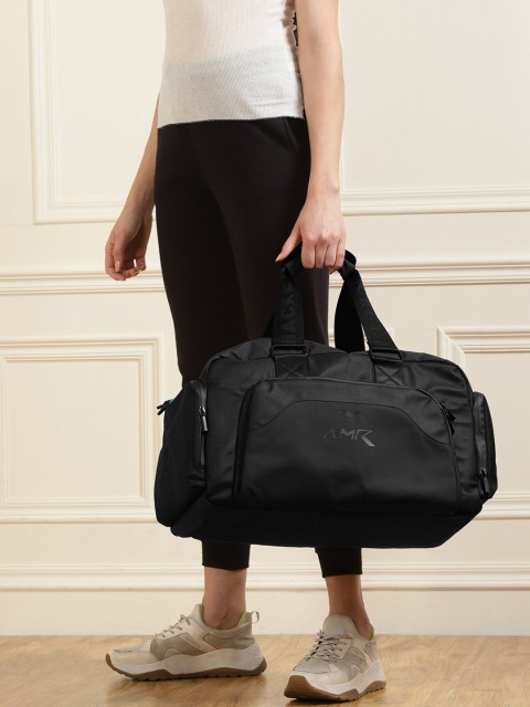 

HACKETT LONDON Black Leather Oversized Structured Tote Bag with Cut Work