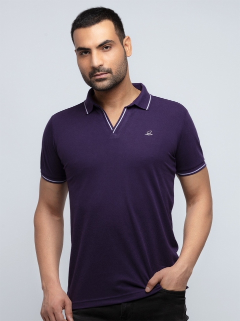 

Status Quo Men Purple Polo Collar T-shirt