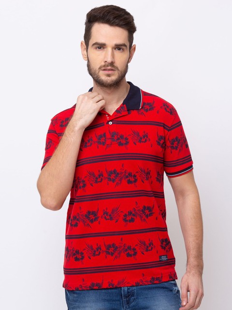 

Status Quo Men Red Typography Printed V-Neck Applique T-shirt