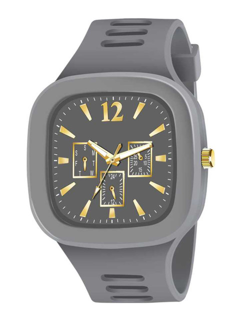 

Rage Enterprise Men Grey Brass Dial & Grey Bracelet Style Straps Analogue Watch