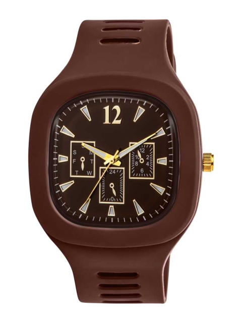 

Rage Enterprise Men Brown Brass Dial & Brown Straps Analogue Watch R-1103-Brown