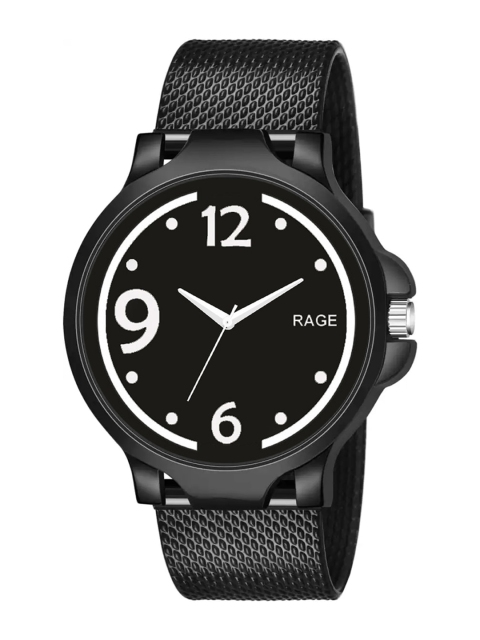 

Rage Enterprise Men Black Brass Dial & Black Straps Analogue Watch R-761-Black