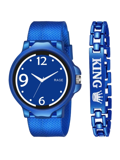

Rage Enterprise Men Blue Analogue Watch With Bracelet R-761-516-Blue