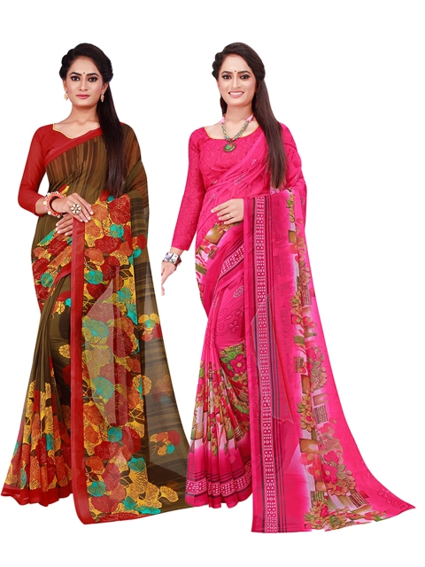 

KALINI Set of 2 Pure Georgette Saree, Pink
