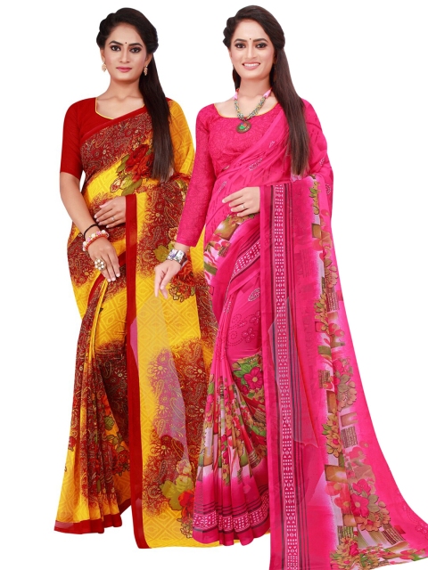 

KALINI Set of 2 Pure Georgette Saree, Pink