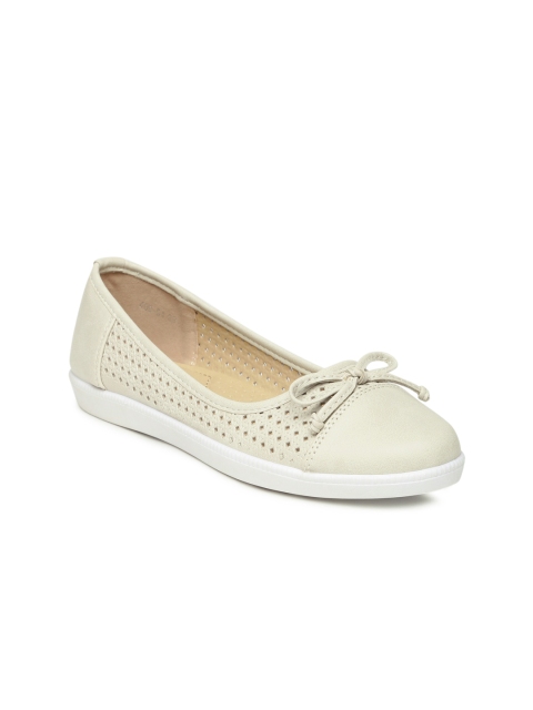 

Tao Paris Women Grey Laser-Cut Flat Shoes