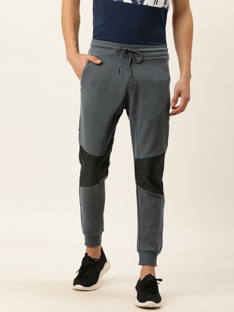 

Proline Active Men Grey Colourblocked Solid Joggers