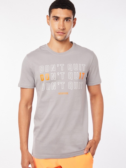 

Bewakoof X Play Men Grey Typography Printed T-shirt