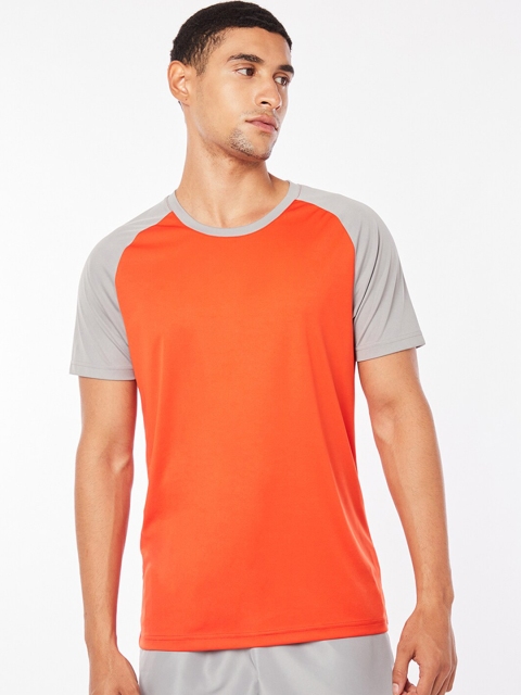 

Bewakoof X Play Men Orange Colourblocked Training Or Gym T-shirt