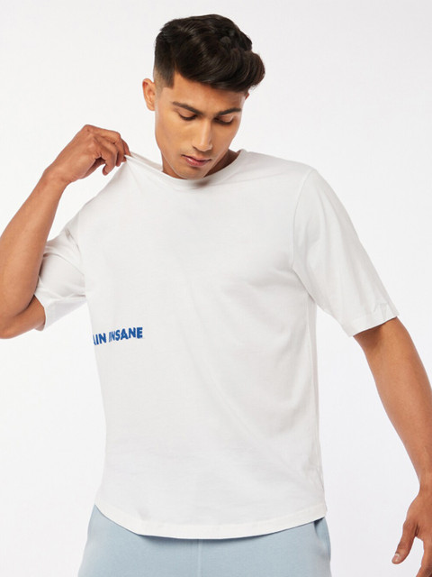 

Bewakoof X Play Men White Typography Printed Loose Cotton T-shirt