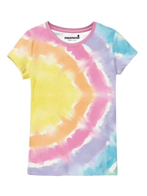 

mezmoda Girls Multicoloured Tie and Dye Dyed T-shirt, Multi