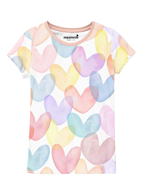 

mezmoda Girls Multicoloured Printed T-shirt, Multi