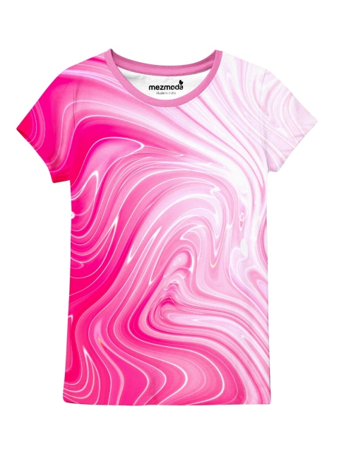 

mezmoda Girls Pink & white Printed T-shirt
