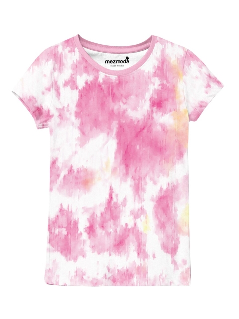 

mezmoda Girls Pink Tie and Dye Dyed T-shirt