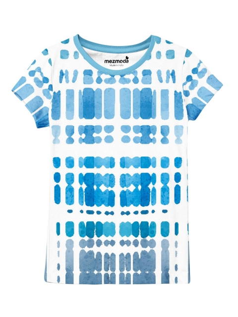 

mezmoda Girls Blue & White Printed T-shirt