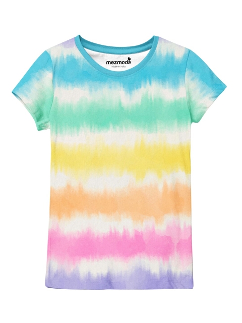 

mezmoda Girls Multicoloured Tie and Dye Dyed T-shirt, Multi